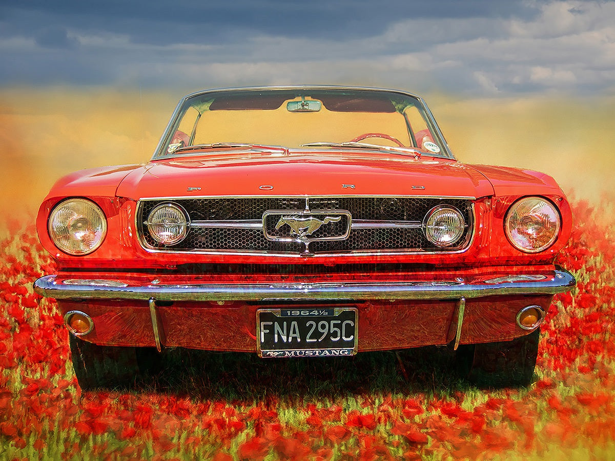 Fun Size Red Mustang Fabric Panel - FUN-045