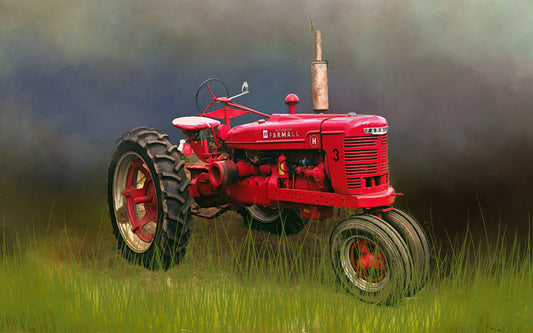 Vintage Tractor Fabric Panel - FAR-005C