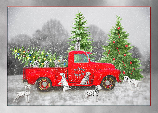 Red Truck/Dalmatian Fabric Panel - HOL-002C