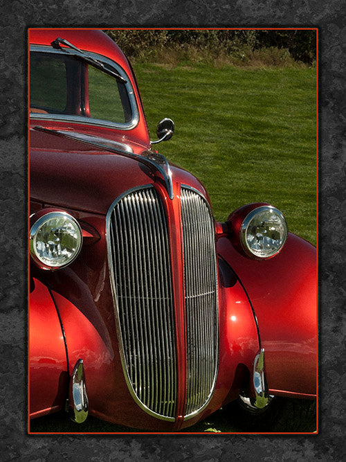 Vintage Red Car Fender Fabric Panel - TVC-021C