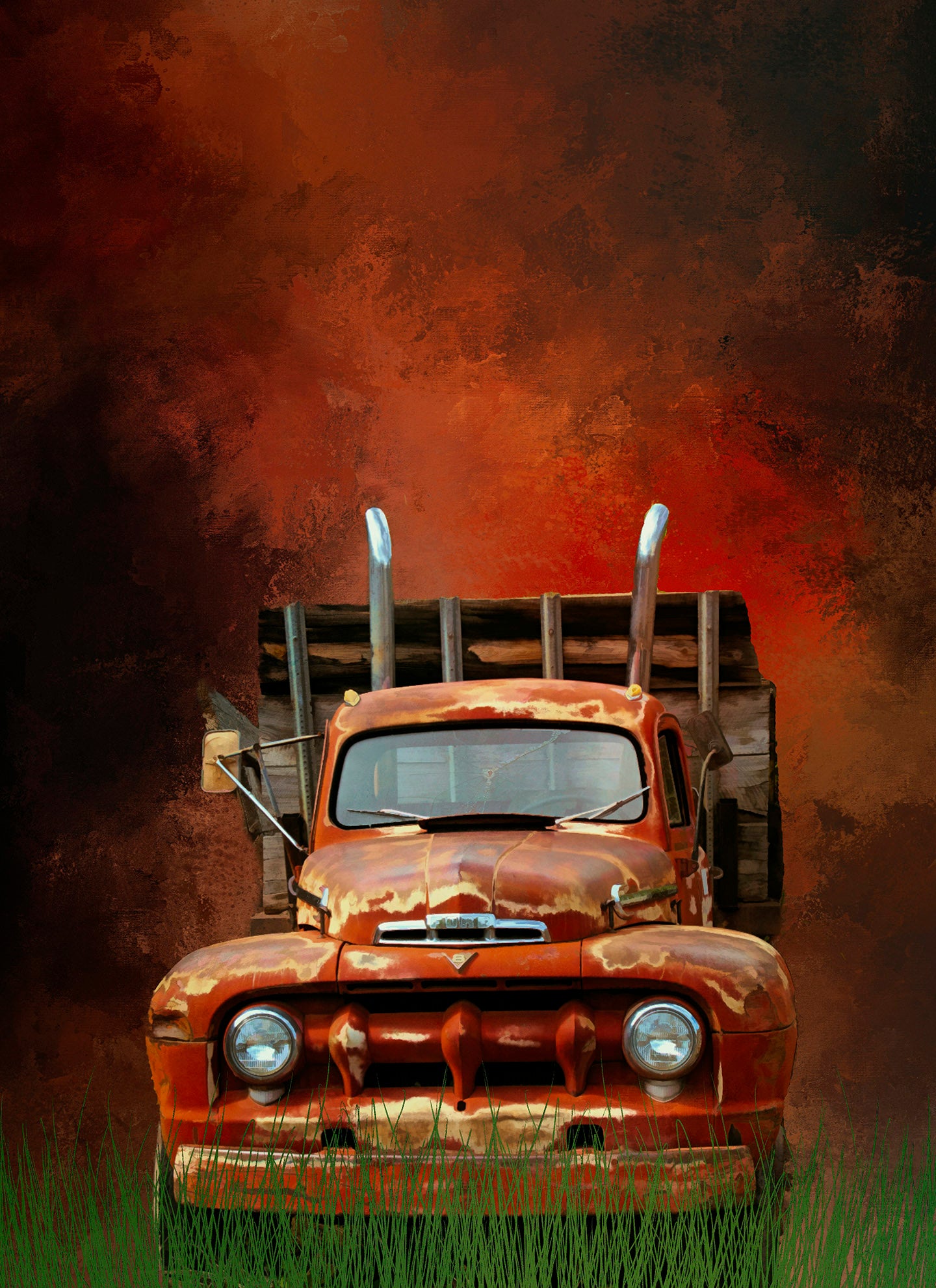 Big Hauler Vintage Work Truck Fabric Panel - TVT-014C