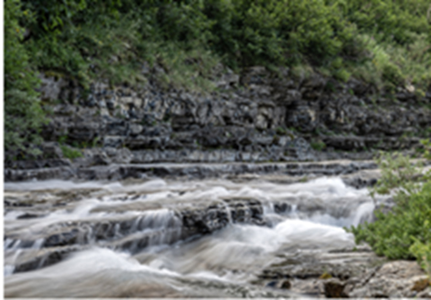Cascading Waterfall in Glacier National Park Fabric Panel - NPW-008C