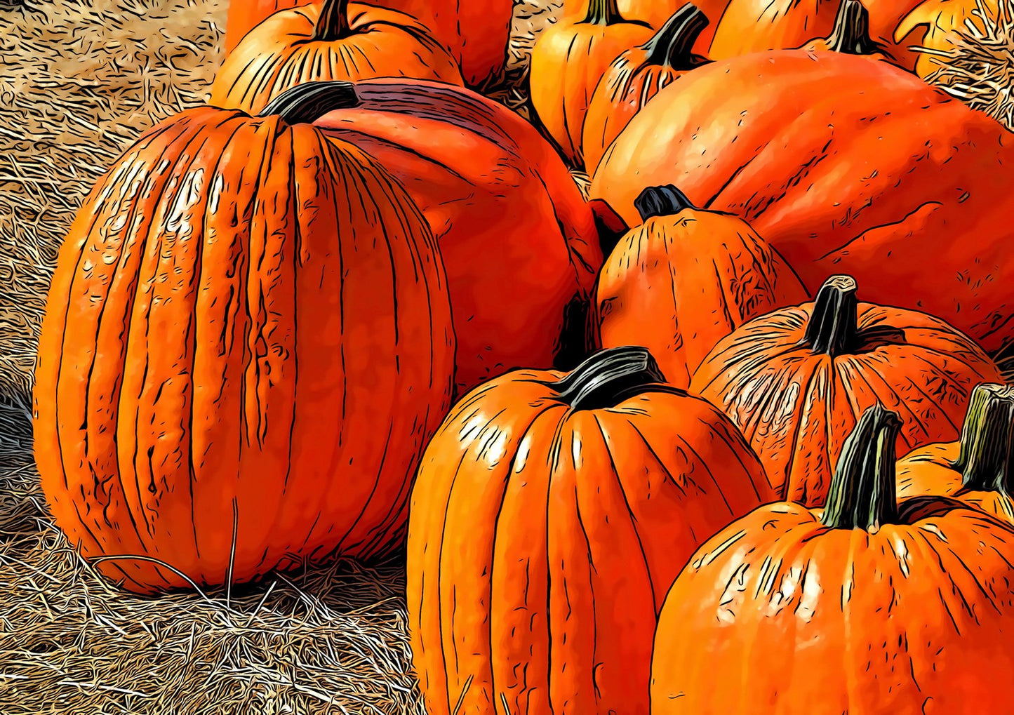 Simply Pumpkins Fabric Panel - FPG-004C