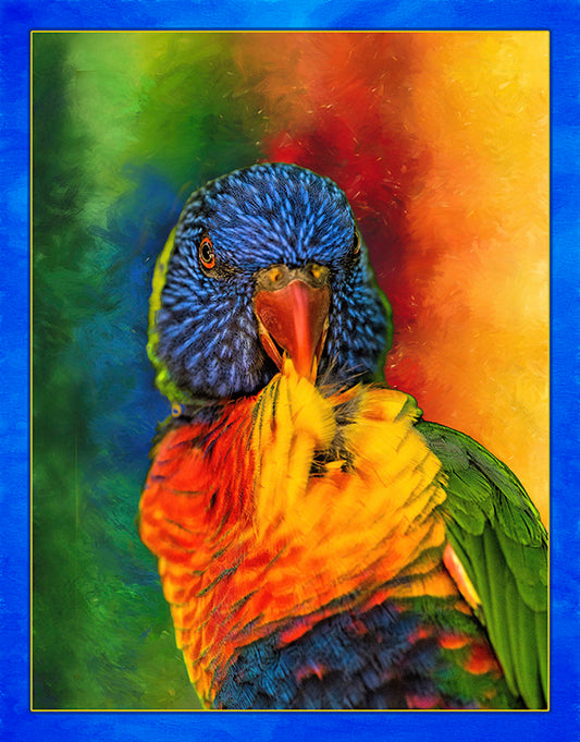 Living Color Lorakeet Fabric Panel - BPT-006C