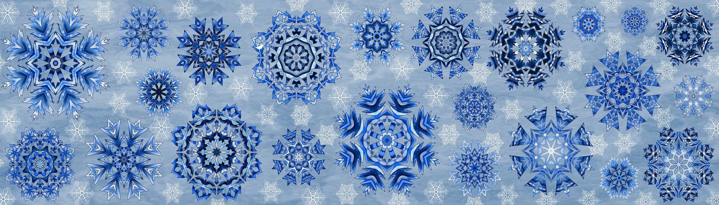 Snowflakes Table Runner Fabric Panel - MAK-014C