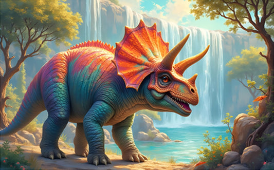 Triceratops Fabric Panel - ANI-025C