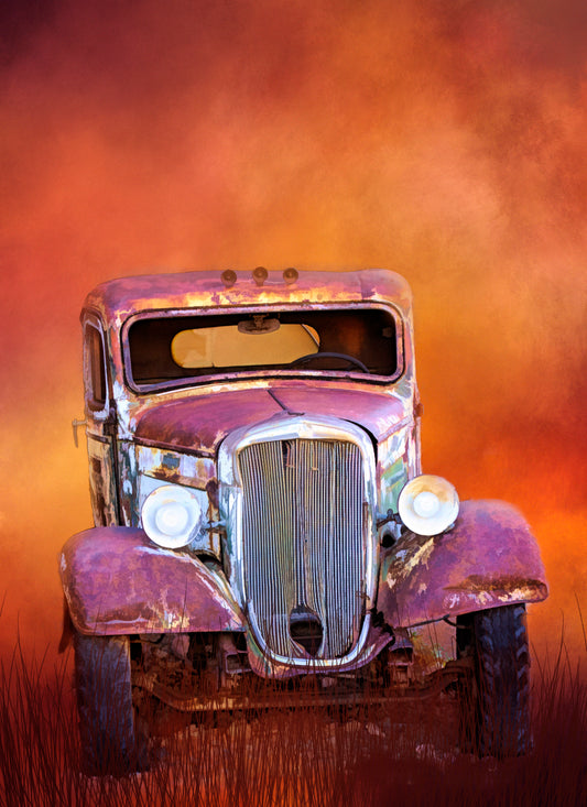 Fun Size Faded Glory Vintage Car Fabric Panel - FUN-014