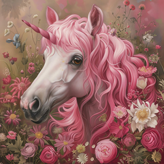 Pretty in Pink Unicorn Fabric Panel - ANI-024C