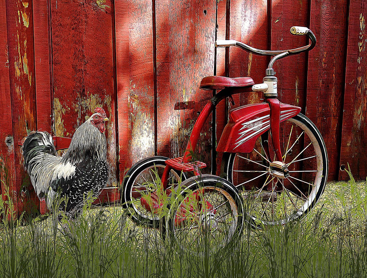 Vintage Tricycle Fabric Panel - AFT-006C