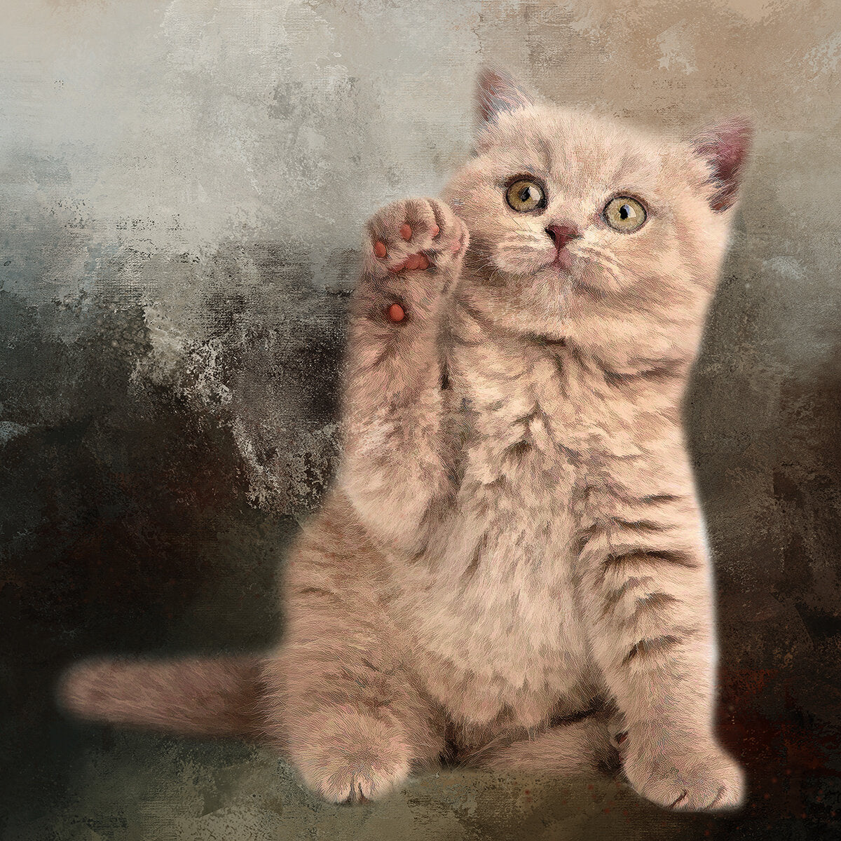 Waving Kitty Fabric Panel - ADP-006C