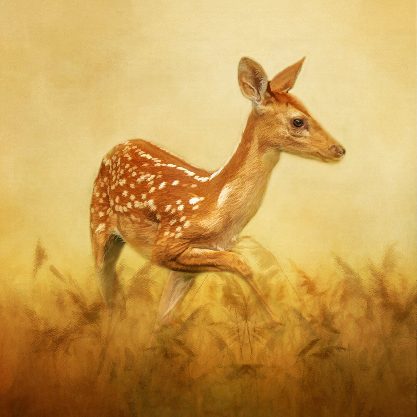 White Tail Fawn Fabric Panel - ANW-015C