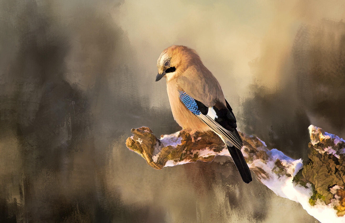 Winter Bird Fabric Panel - BOS-003C