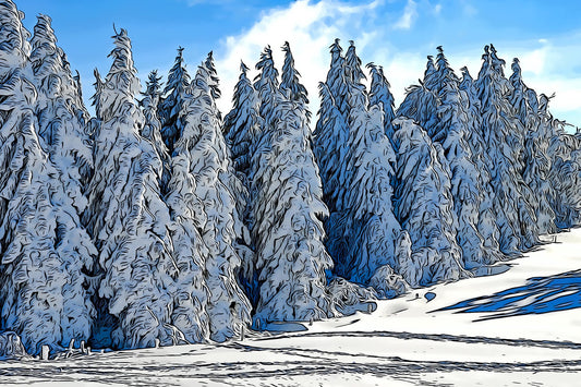 Winter Trees Fabric Panel - HOL-004C