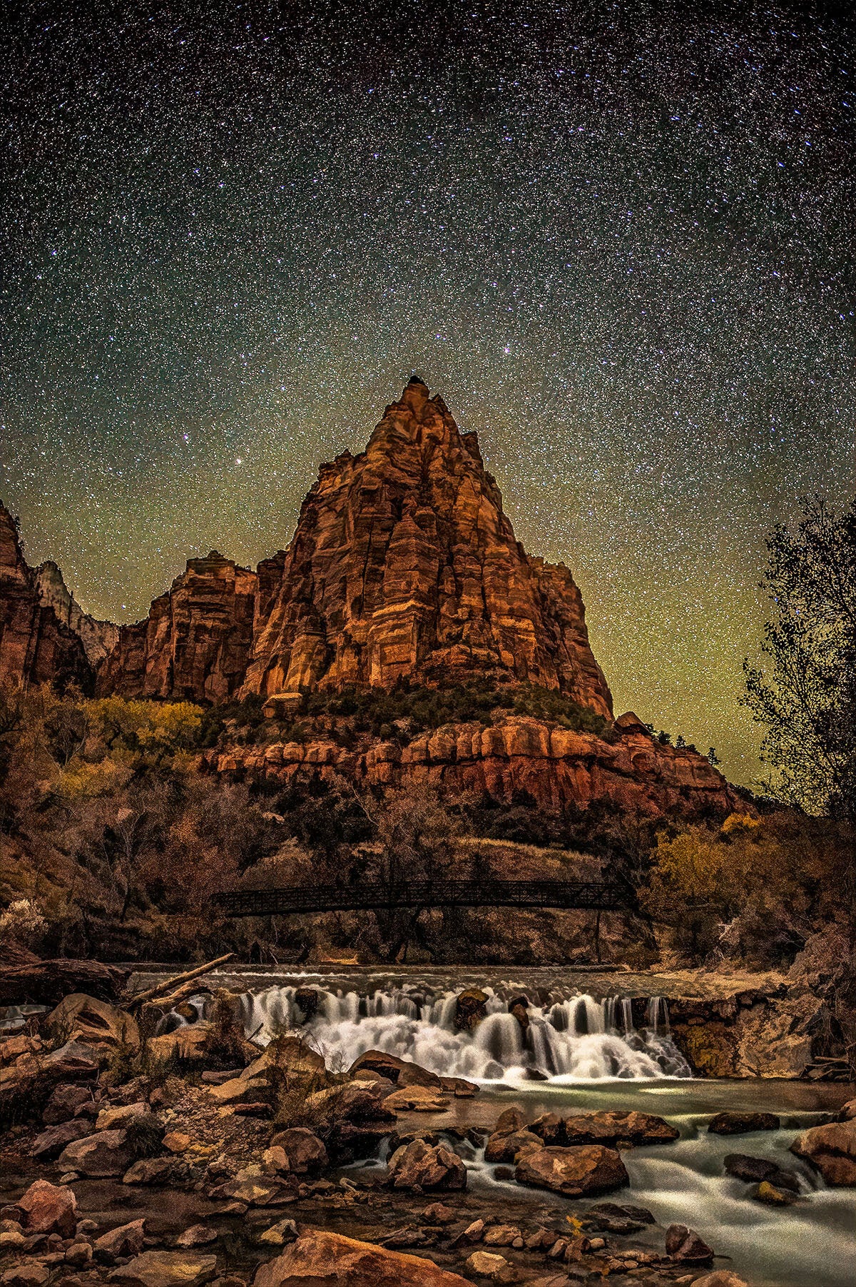 Zion National Park Night Sky Fabric Panel - NPU-003C