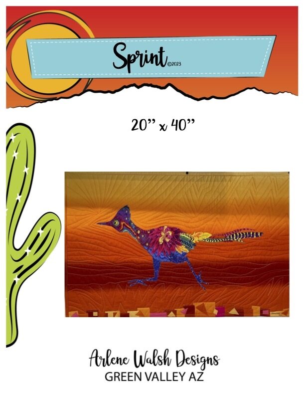 Sprint Collage Quilt Pattern - An Arlene Walsh Design, Southwest Pattern, Fused Applique