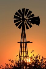 Windmill Sunset Fabric Panel - FAR-018C