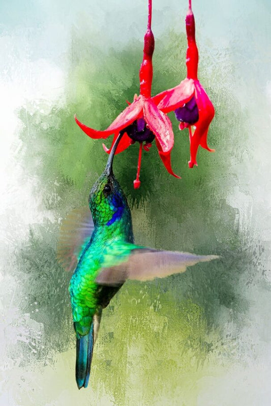 Single Hummingbird Fabric Panel - BHB-003C