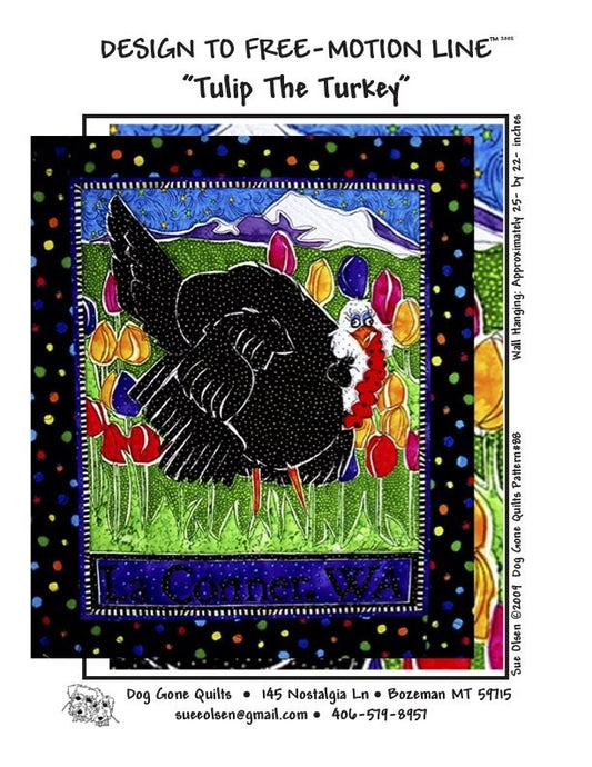 Tulip The Turkey Quilt Pattern - Design to Free-Motion Line from Dog Gone Quilts