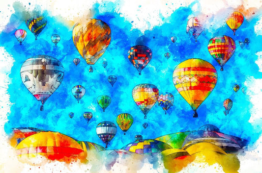 Morning Hot Air Balloon Race Quilt Panel - AFT-004C