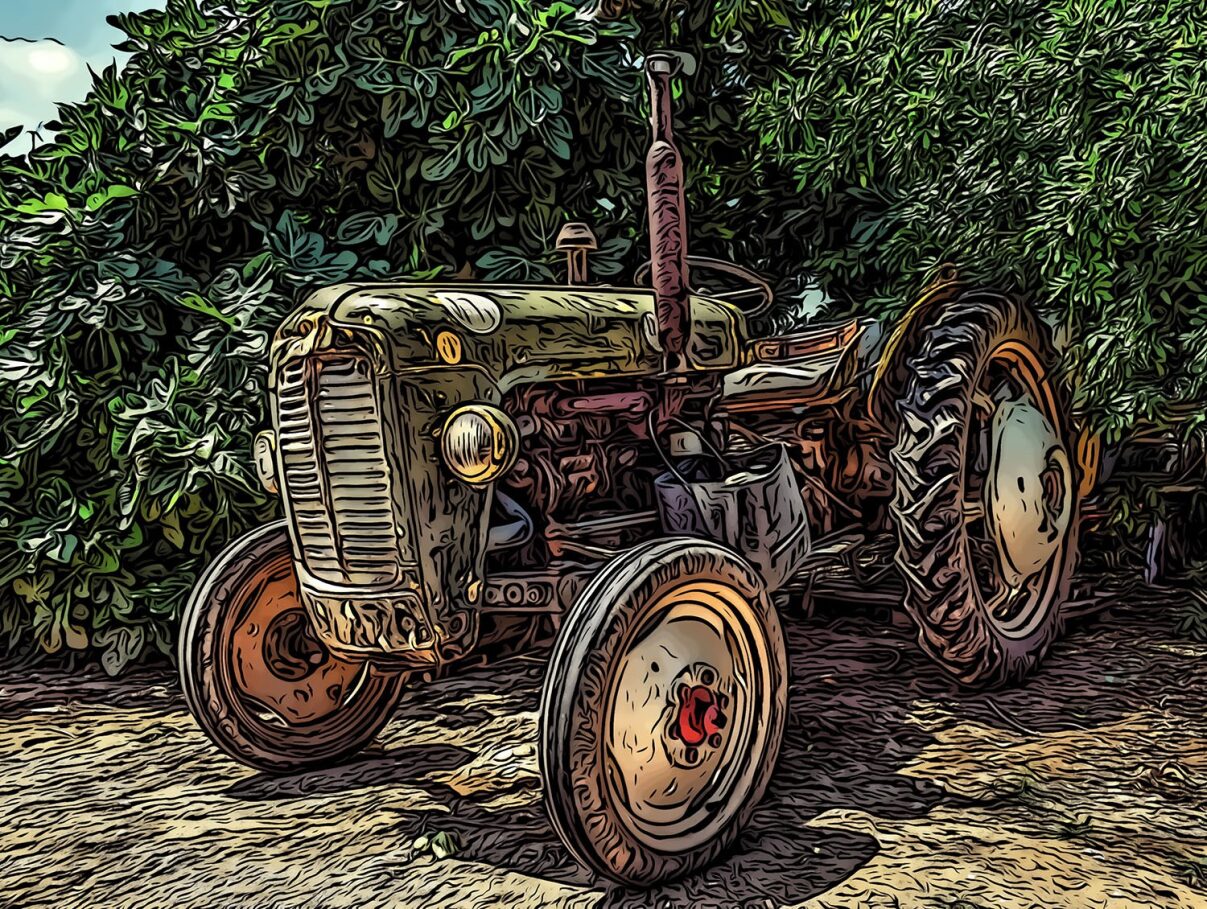 Abstract Tractor Fabric Panel - FAR-020C