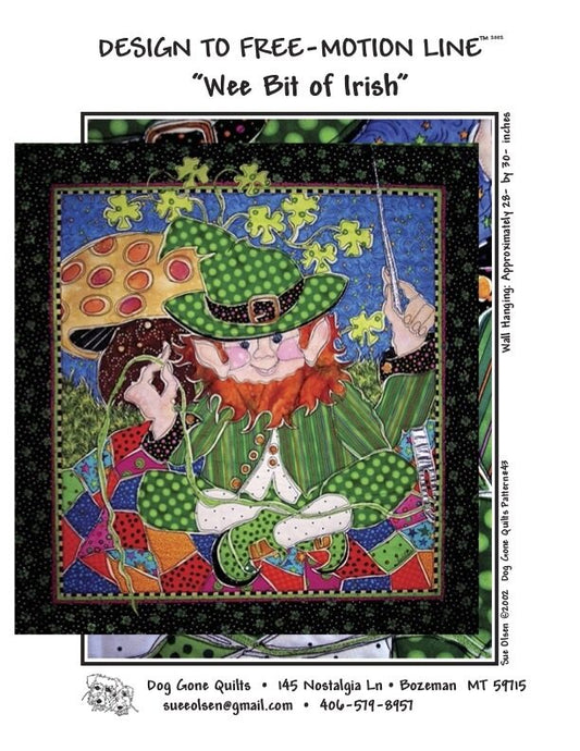 Wee Bit of Irish Quilt Pattern - Design to Free-Motion Line from Dog Gone Quilts