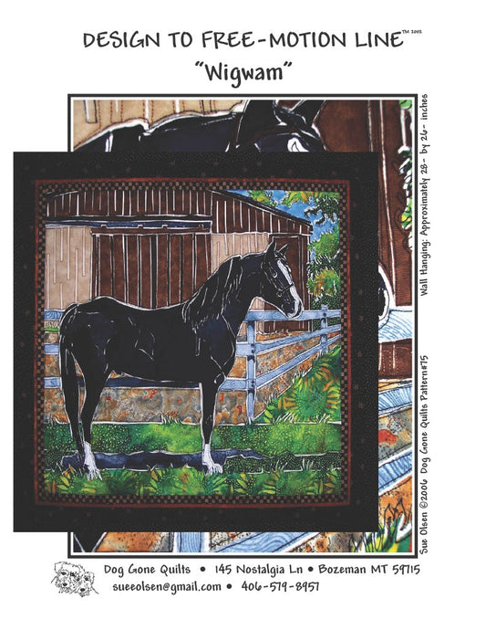 Wigwam Quilt Pattern, Approximately Size 28” x 26”, Design to Free-Motion Line from Dog Gone Quilts