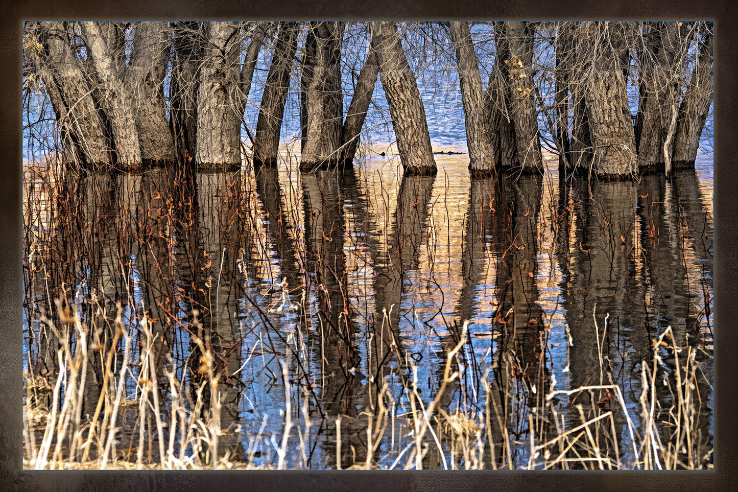 Willow Lake Reflection Fabric Panel - SAZ-009C