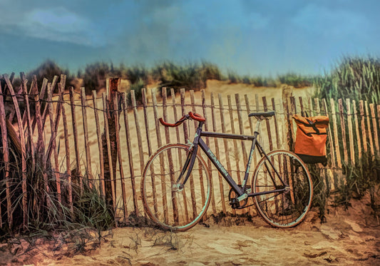 Bike at the Beach Fabric Panel - OCE-055