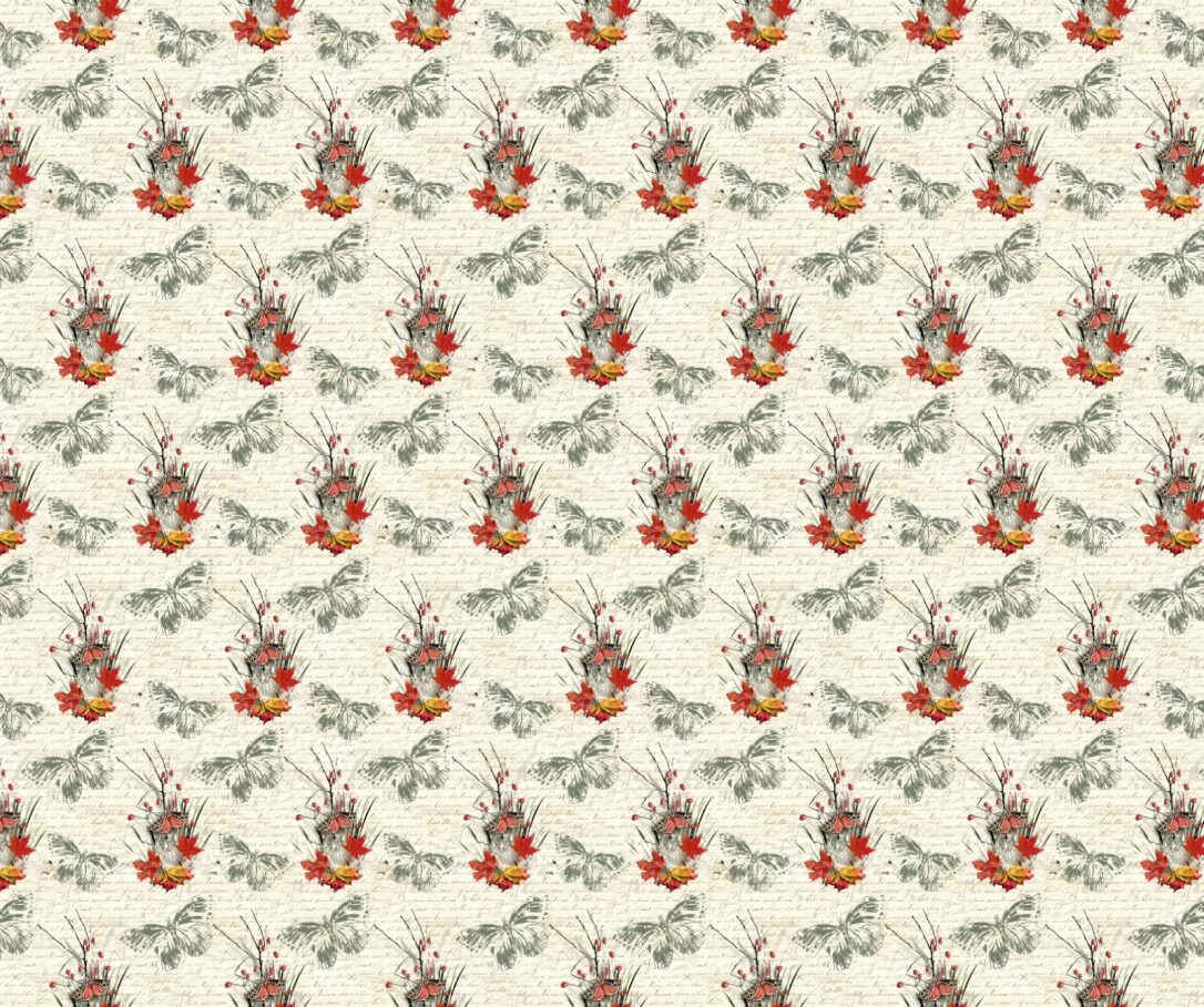 Butterfly Fabric with White Background - FOFY-028 - Focus on Fabric Yardage