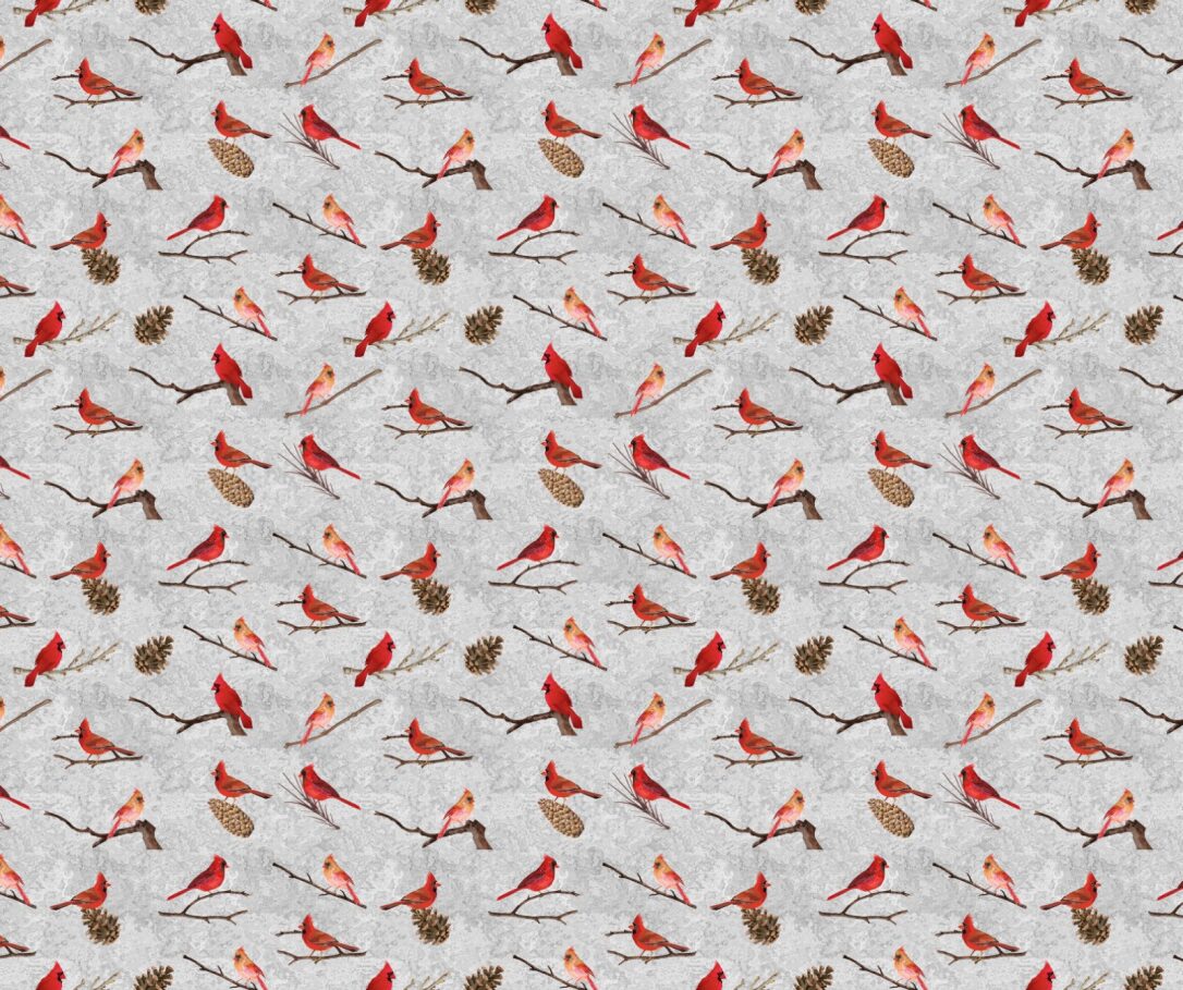 Cardinals in Winter - FOFY-017 - Focus on Fabric Yardage