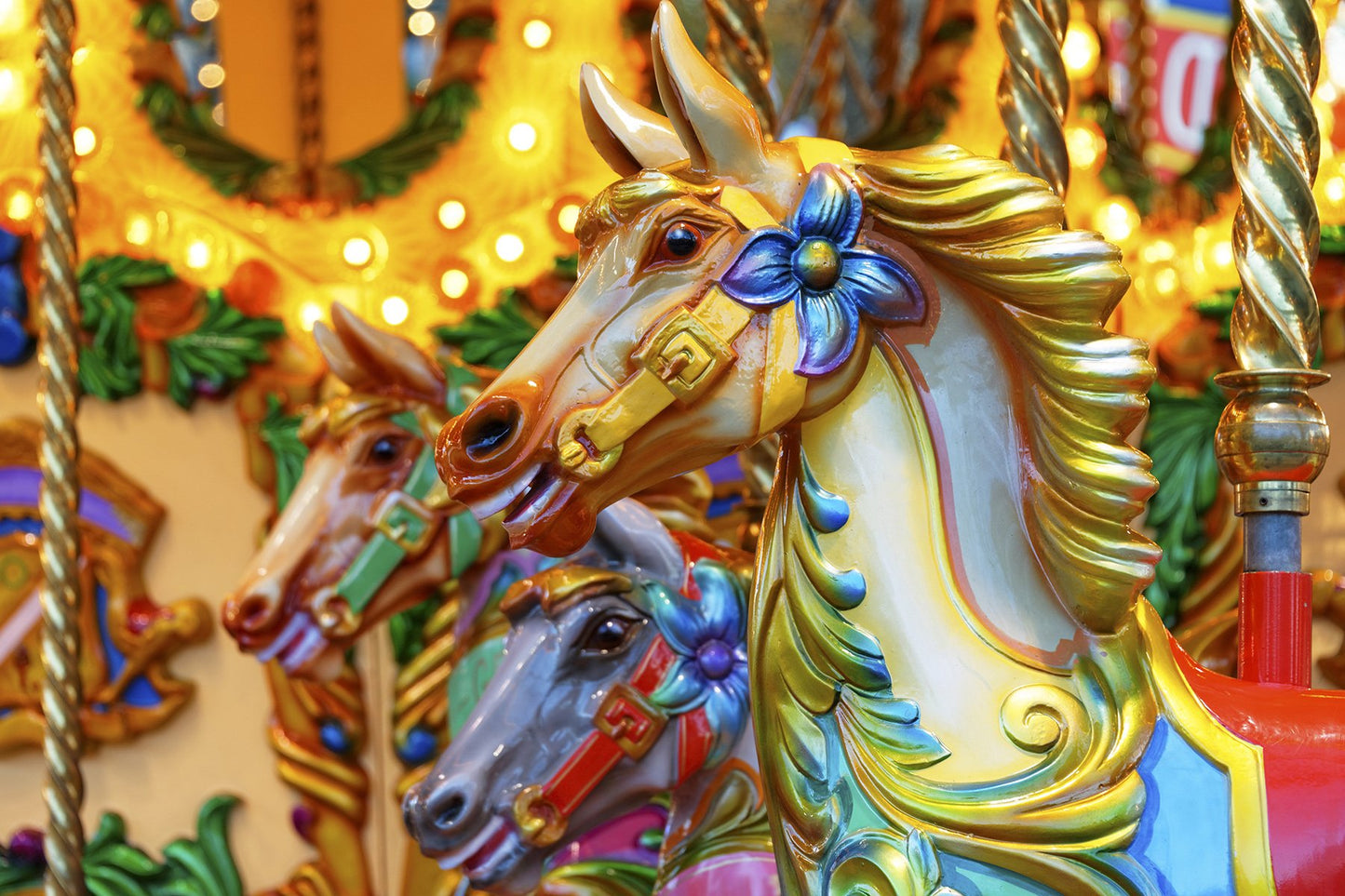 Carousel Horses Fabric Panel - MISC-005