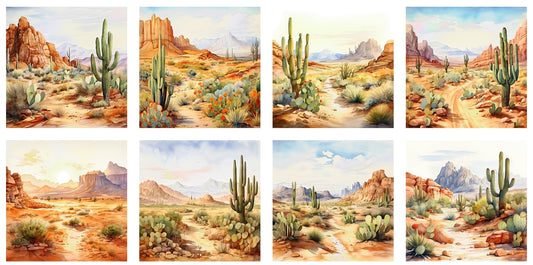 Animated Desert Scenes Fabric Panel - ANI-030