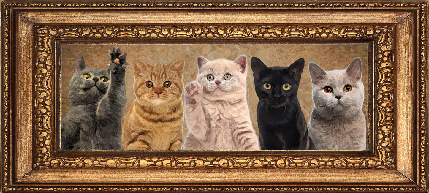 Framed Kittens Fabric Panel - ADP-011