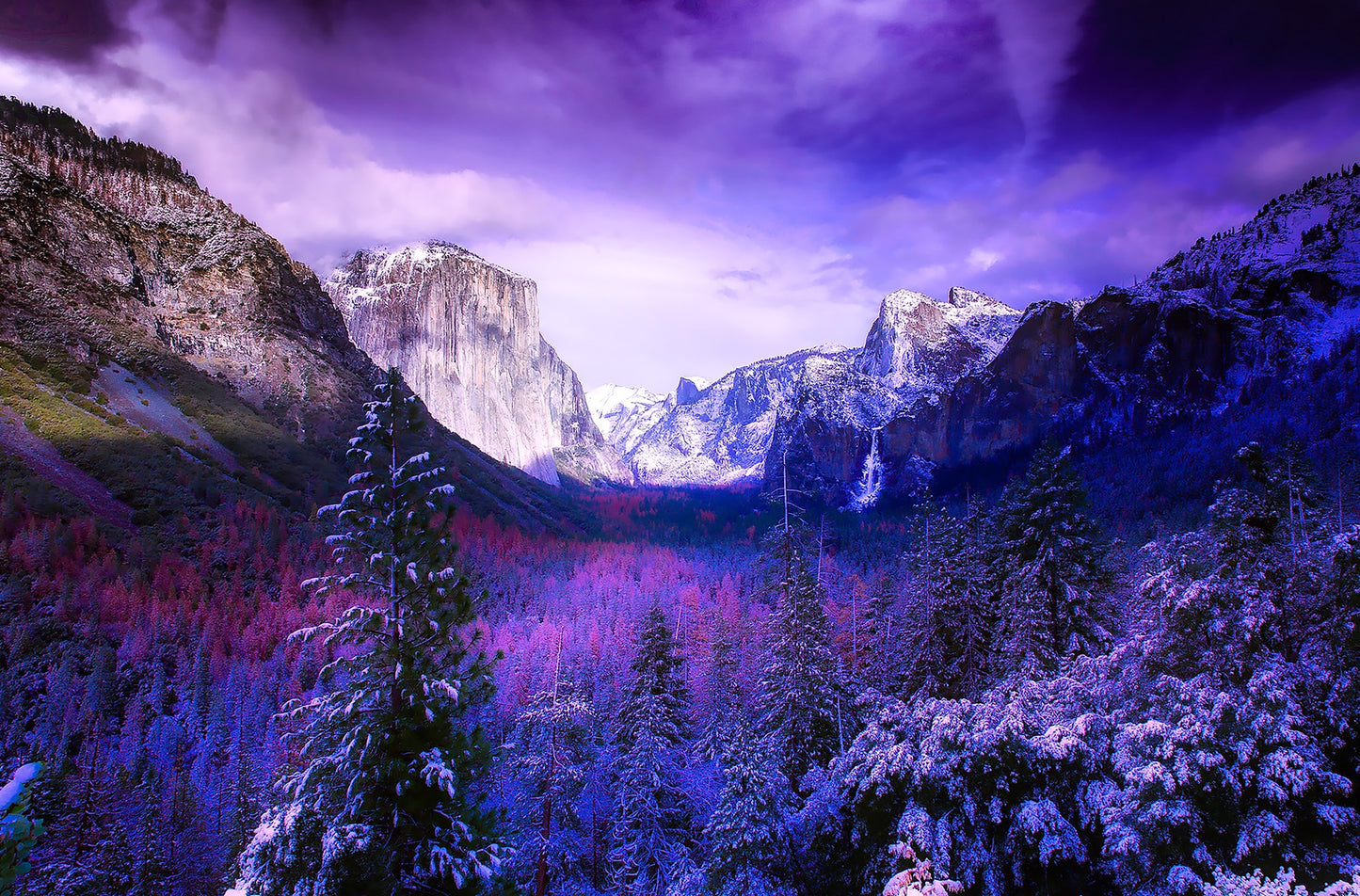 Yosemite Valley in Winter Fabric Panel - NPC-008C