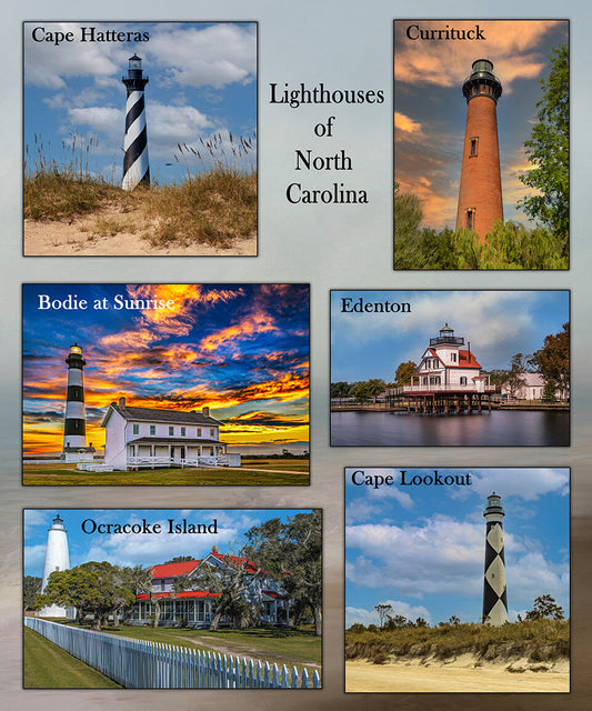 Lighthouses of North Carolina Composite Fabric Panel - OCE-042