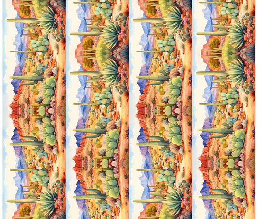 Pastel Desert Border Fabric - FOFY-034 - Focus on Fabric Yardage