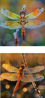 Rainbow Dragonfly Fabric Panel - BRM-014C