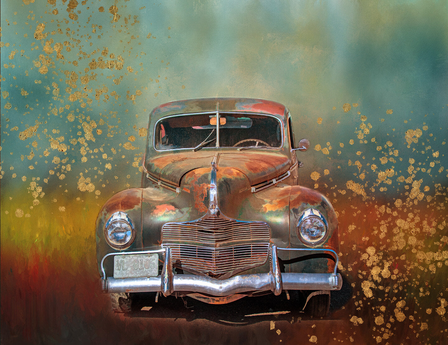 Patina Vintage Car Fabric Panel - TVC-007C