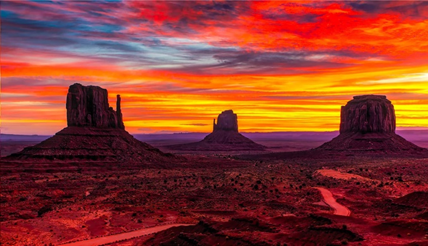 Monument Valley Sunset Fabric Panel - SAZ-015