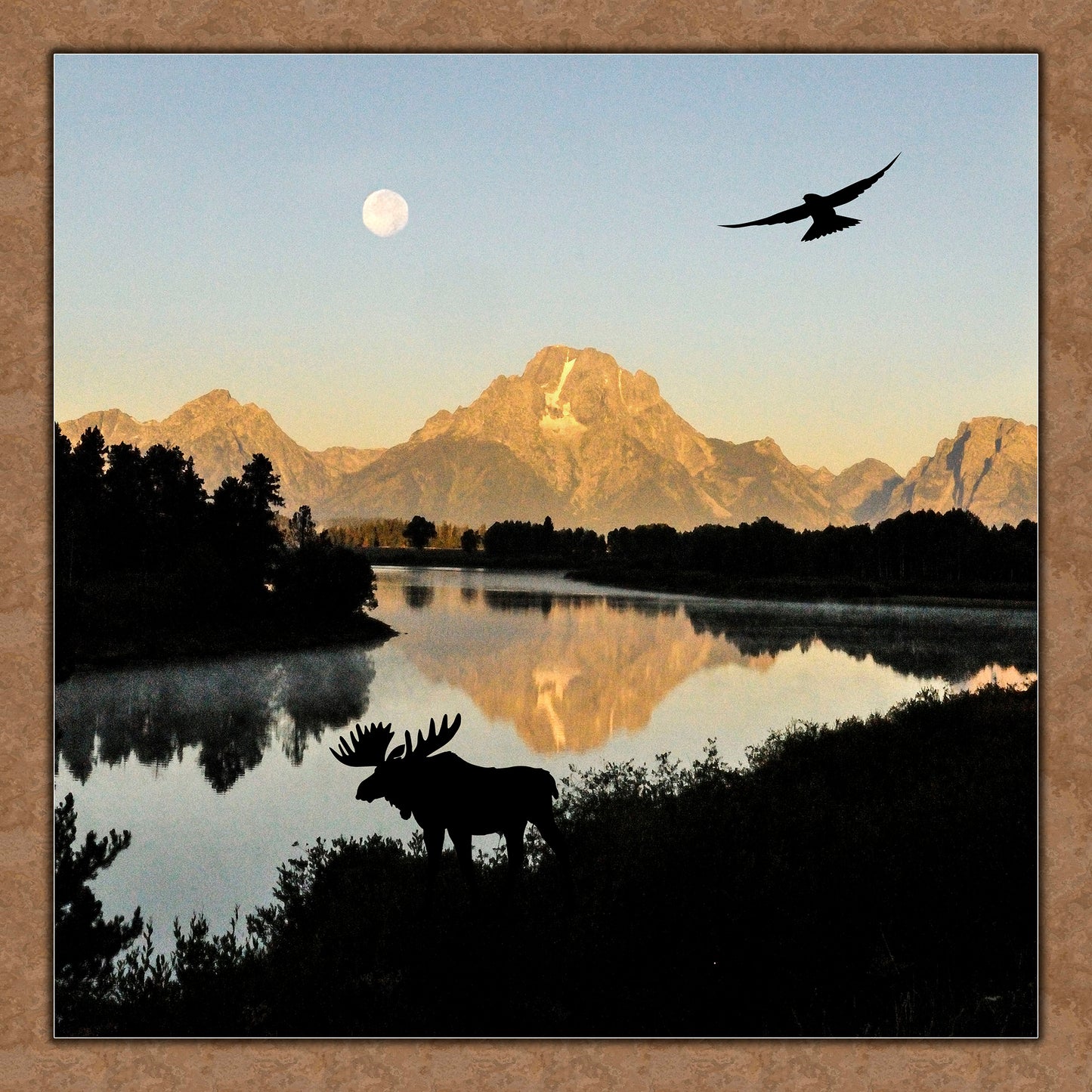 Oxbow Bend Sunrise Fabric Panel - NPGT-006C