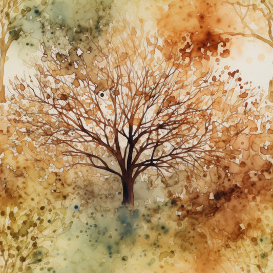 End of Season Fall Tree Fabric Panel - SFC-017