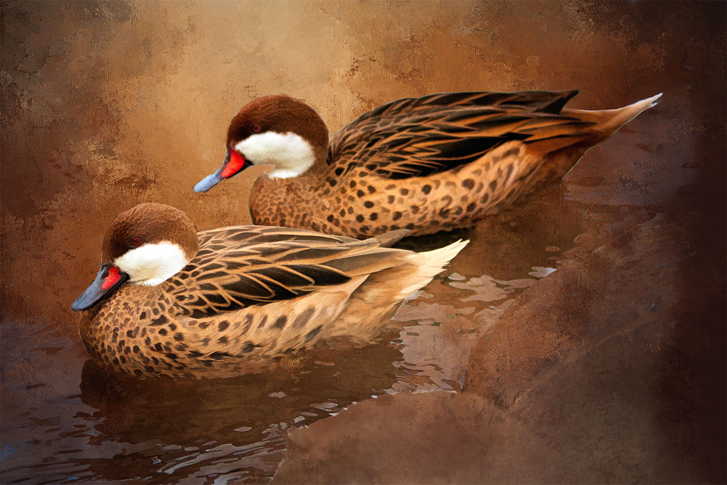 Two Brown Ducks Fabric Panel - BBG-003C