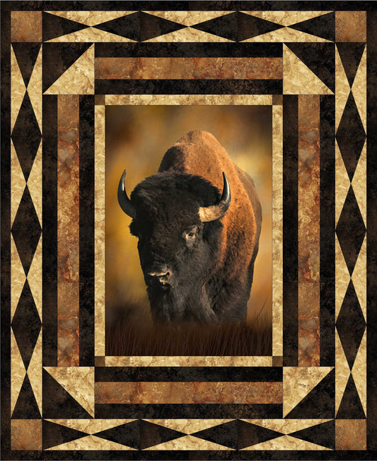 I'm the Boss Bull Bison Fabric Panel Complete Kit - Panel, Pattern and Fabric