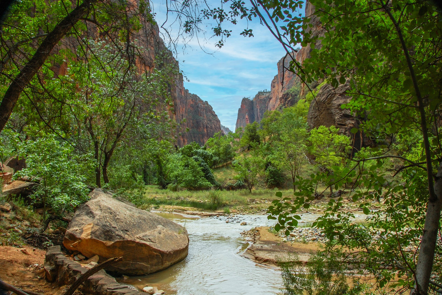 Zion National Park River Scene Fabric Panel - NPU-002