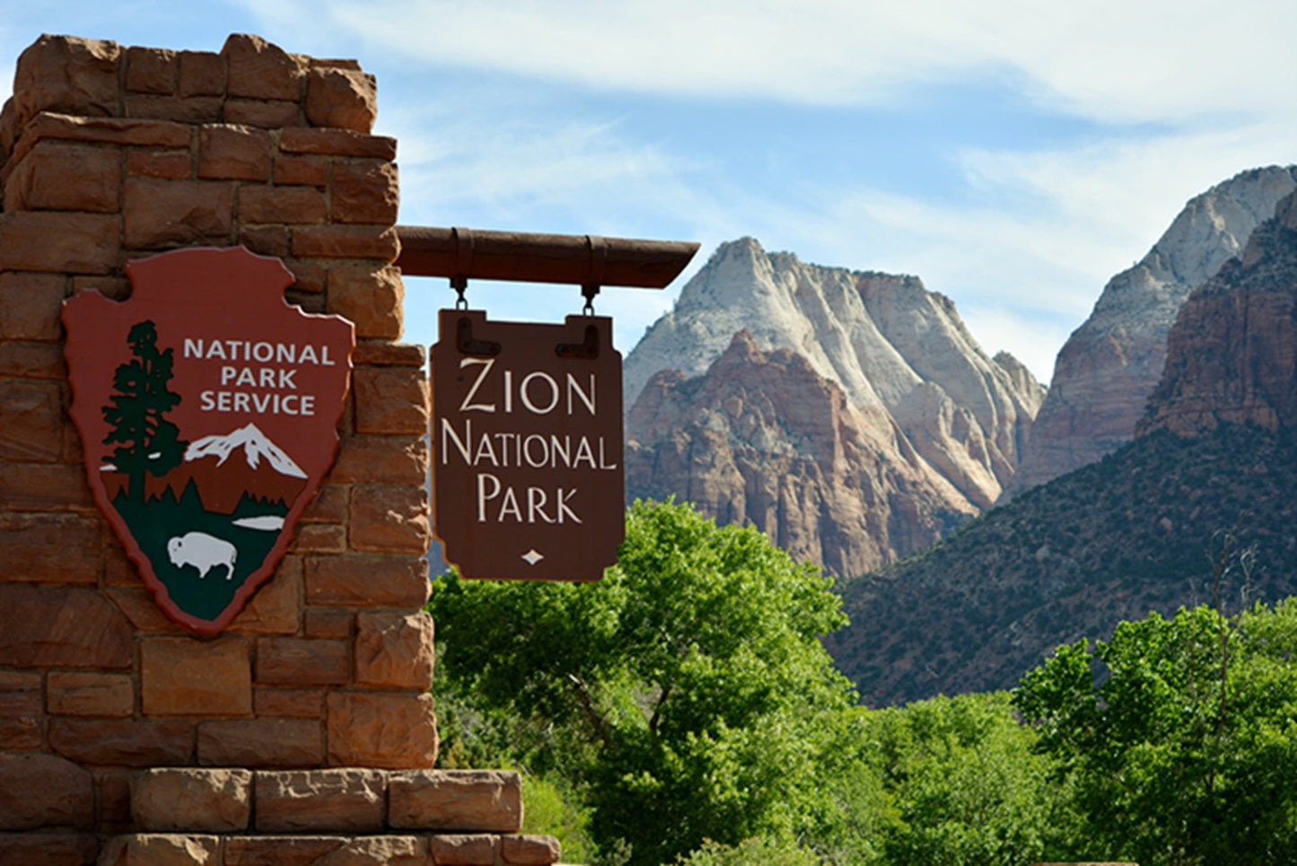 Zion National Park Entrance Fabric Panel - NPU-011
