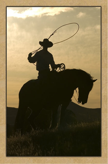 Cowboy Silhouette Fabric Panel - CBY-005C