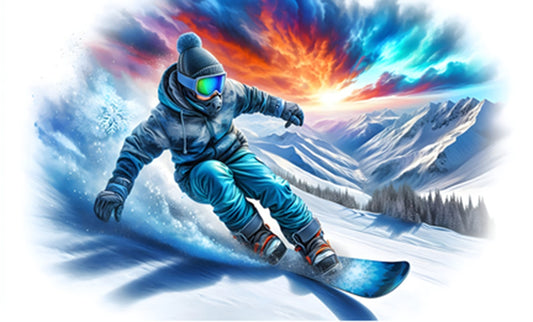 Winterly Snowboard Adventure Fabric Panel - AFT-022