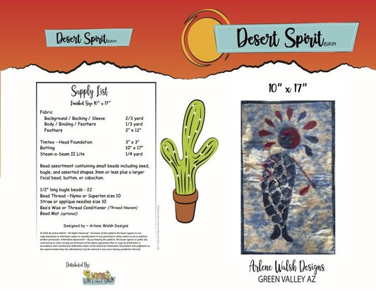 Desert Spirit Quilt Pattern - An Arlene Walsh Design, Southwest Pattern, Fused Applique