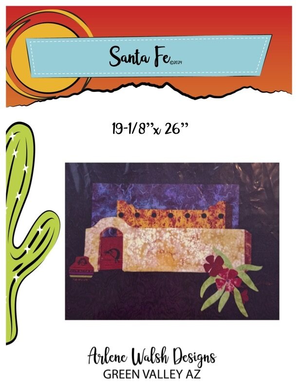 Santa Fe Quilt Pattern - An Arlene Walsh Design, Southwest Pattern, Fused Applique