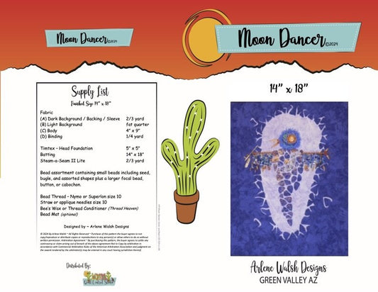 Moon Dancer Quilt Pattern - An Arlene Walsh Design, Southwest Pattern, Fused Applique